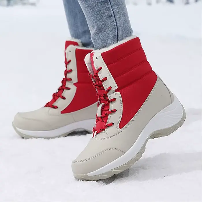 Bottes de neige pour femmes, chaussures à plateforme, en peluche, garde au chaud, cuissardes hautes,