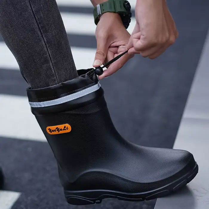 Bottes de pluie mi-mollet pour hommes de style allemand