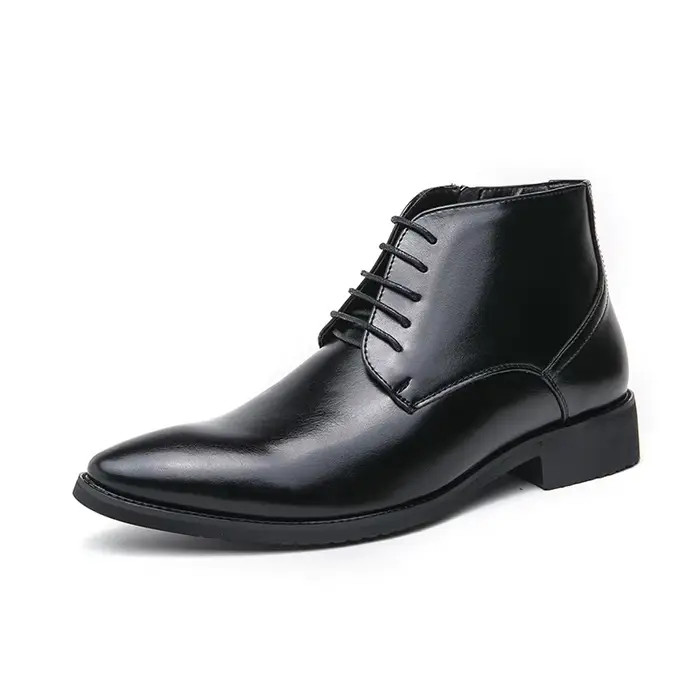 Bottes pointues courtes pour hommes, bottes de rinçage formelles, chaussures de mariage du marié, Eu