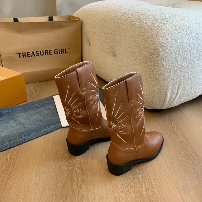 Bottes mi-talons décontractées pour femmes