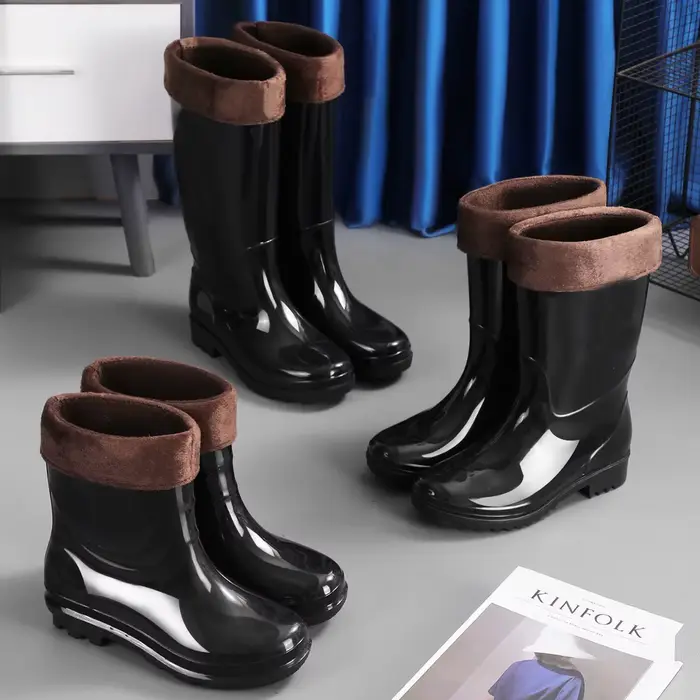 Bottes de pluie montantes épaisses pour hommes