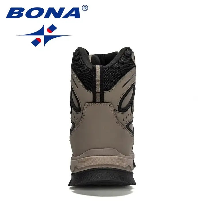 BONA-Bottes de neige en cuir coordonnantes pour homme, chaussures montantes en peluche, chaudes, de 