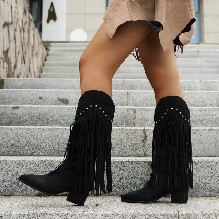 Bottes à franges vintage pour femmes