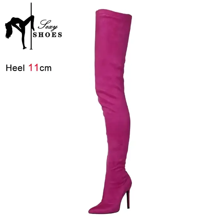 Bottes extensibles et fines au dessus du genou pour femme