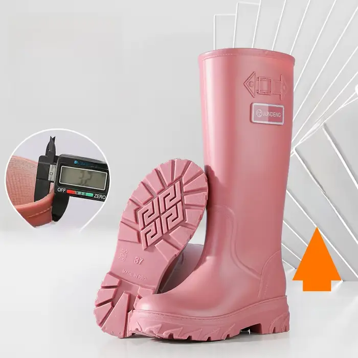 Bottes de pluie montantes pour femmes, doublées polaire, imperméables, antidérapantes, style coréen, pour activités extérieures et pêche par temps de pluie