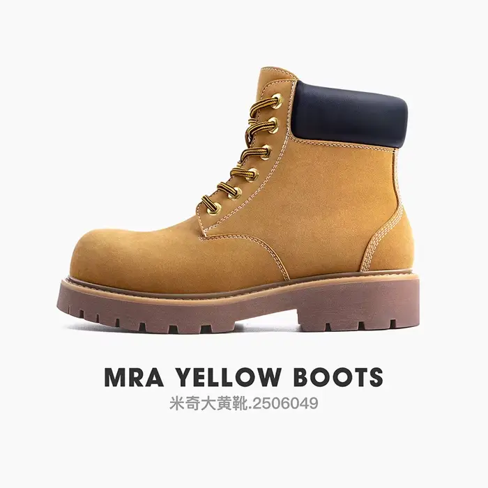 Bottes de travail pour hommes Mr.A Brand, nouvelle collection classique, montantes, jaunes, en cuir,