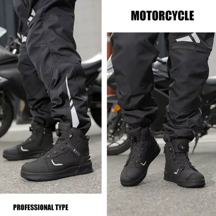 Bottes de moto marron pour homme chaussures de moto en cuir de vache respirantes et antidérapantes pour tous les styles et occasions