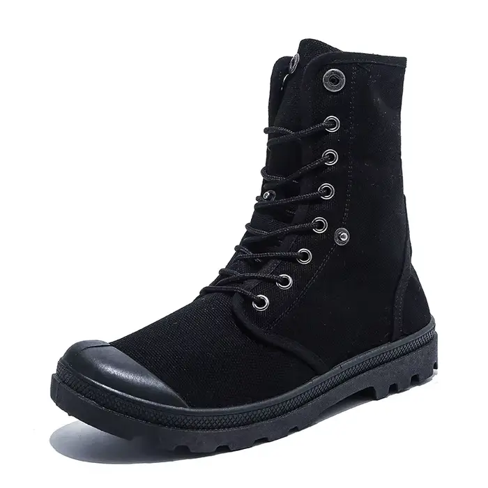 Bottes décontractées pour hommes, chaussures montantes en toile, baskets classiques respirantes pour