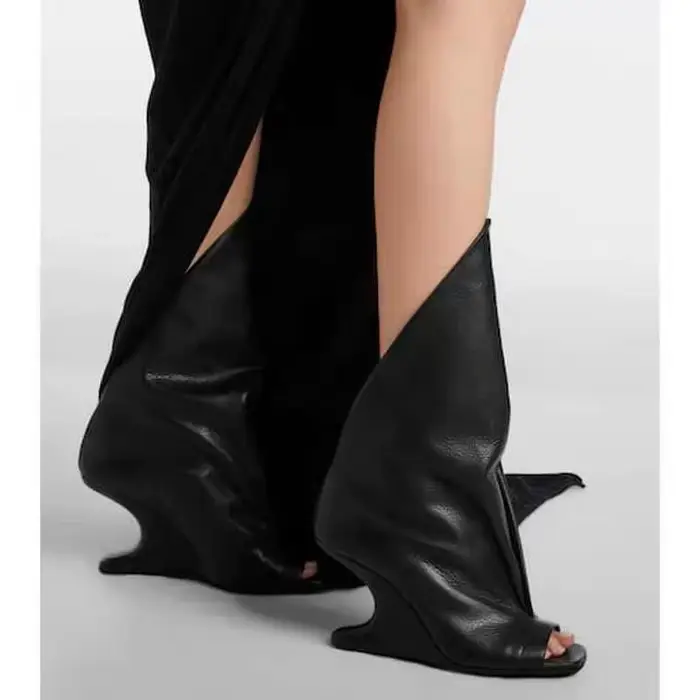 Nouvelles bottes courtes à talon épais et ouvertes style Alien Heel pour femmes printemps été automne occasions spéciales