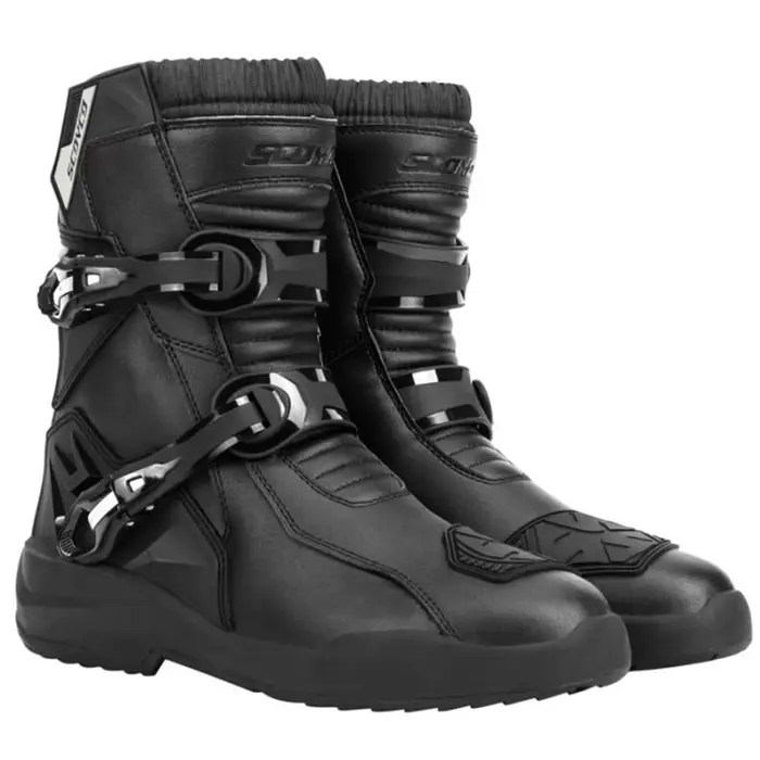 SCOYCO-Bottes de moto en cuir de vachette rétro, imperméables, mi-mollet, longues, équitation, motoc