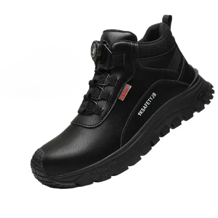 Chaussures indestructibles à bouton rotatif, bottes de sécurité pour hommes, bottes de travail à bou
