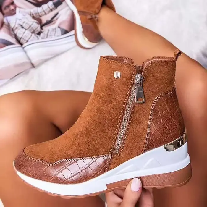Bottes vulcanisées basses à semelles épaisses pour femmes