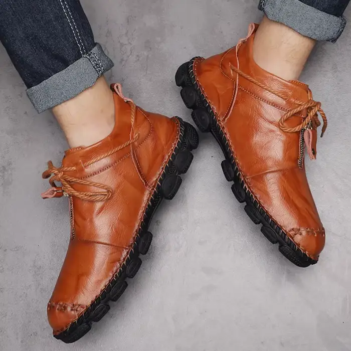 Bottes de rinçage en cuir véritable pour hommes