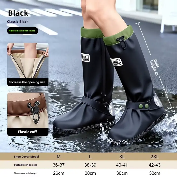 Bottes de pluie d'été dynamiques à tube long, imperméables, résistantes à l'usure, chaussures de mar