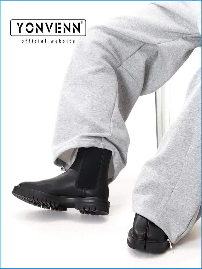 Tabi bottes courtes en cuir hommes automne et hiver chaussures à bout fendu personnalisées mode Chelsea