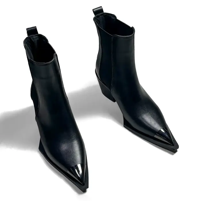 Bottines Chelsea à bout pointu pour femmes, bottines de luxe de styliste, à la mode, nouveau talon, 