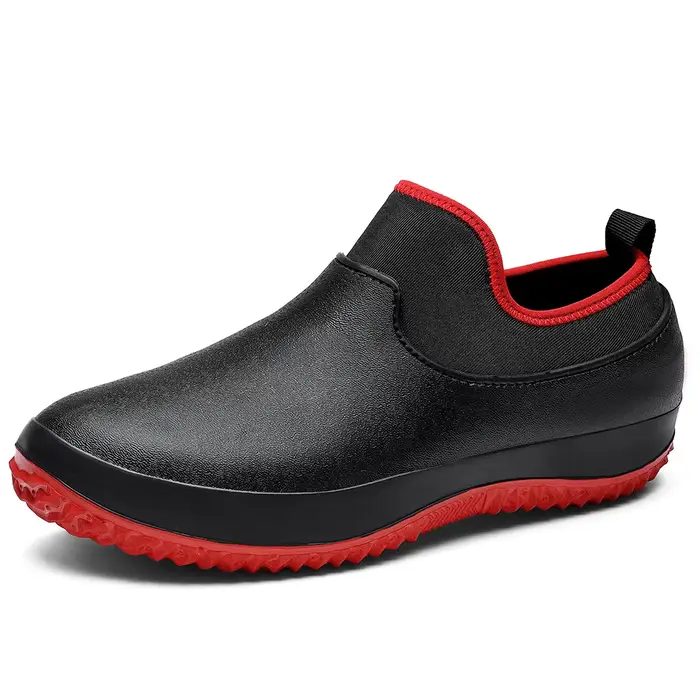 Bottes de pluie courtes imperméables en caoutchouc pour hommes, chaussures d'extérieur confortables 
