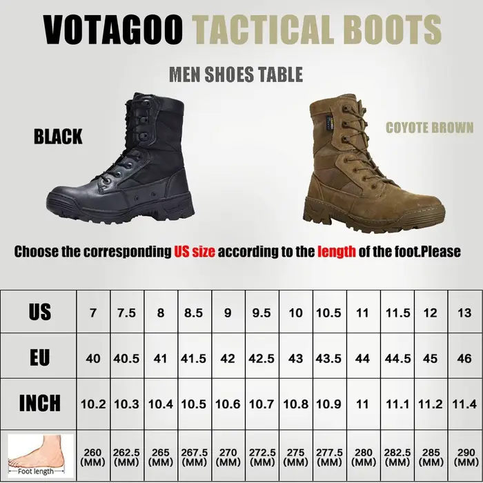 VOTAGOO Bottes de combat tactiques militaires pour hommes
