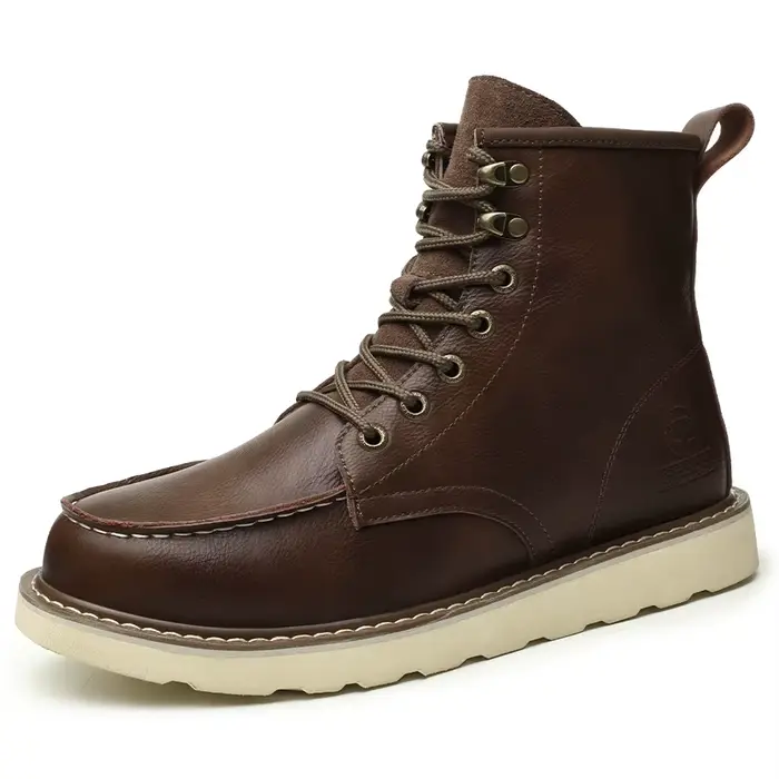 Bottes en cuir de haute qualité pour hommes, bottes de travail imperméables, chaussures de sécurité,