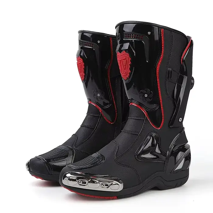 Wolf bottes de Motocross en cuir hommes anti-dérapant