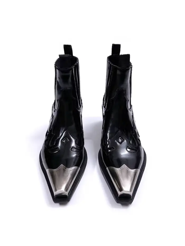Bottines Chelsea Pointues Style Western Cowboy pour Hommes et Femmes