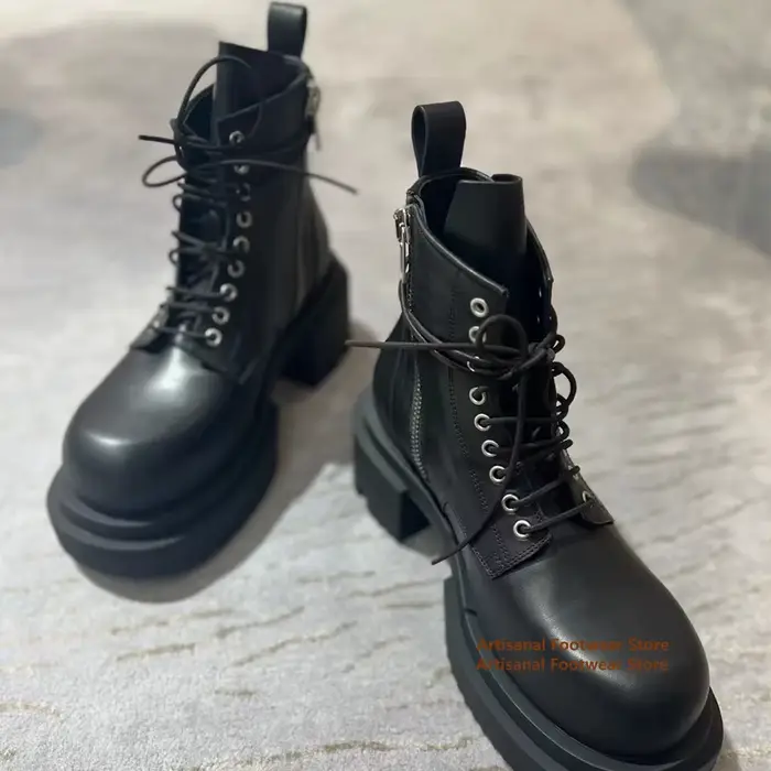 Bottes montantes à semelles épaisses pour hommes