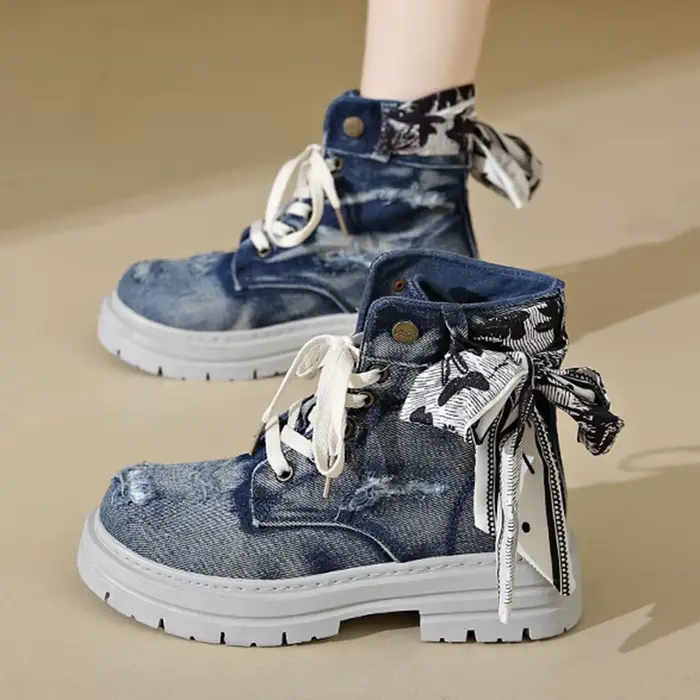 Femmes bottines personnalisé Denim Design chaussures décontractées mode en plein air