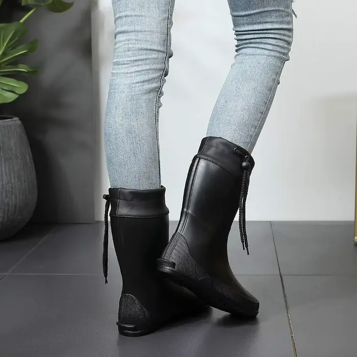 Crestar bottes de pluie mi-mollet pour femmes col de mode