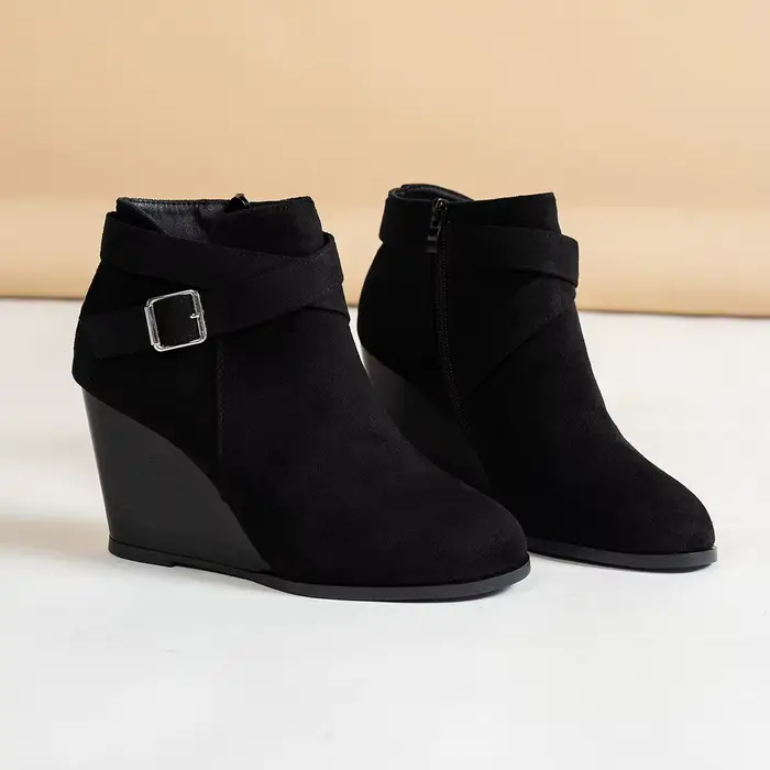 Bottes de travail confortables à talons compensés pour femmes