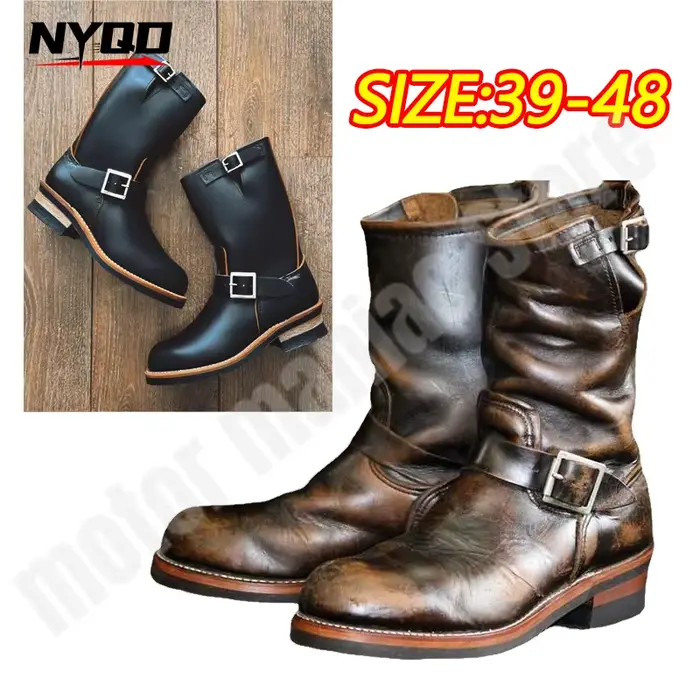 Bottes de moto rétro pour hommes