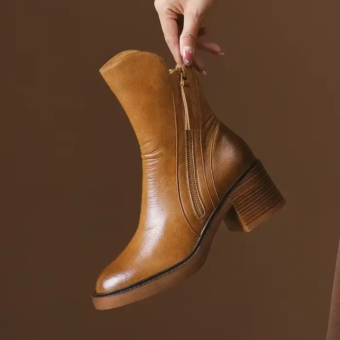 StephanBoots-Bottes en cuir à plateforme pour femmes