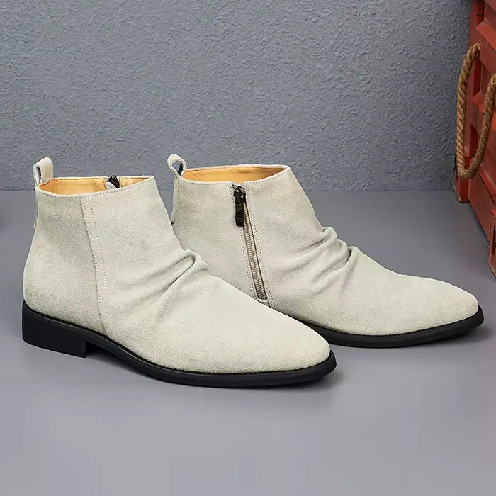 Bottines Chelsea en cuir véritable pour hommes