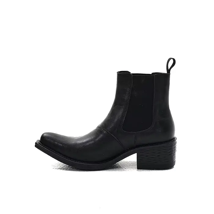 Bottes Chelsea en cuir de vache lavé faites à la main pour hommes Goodyear bottes courtes retournées