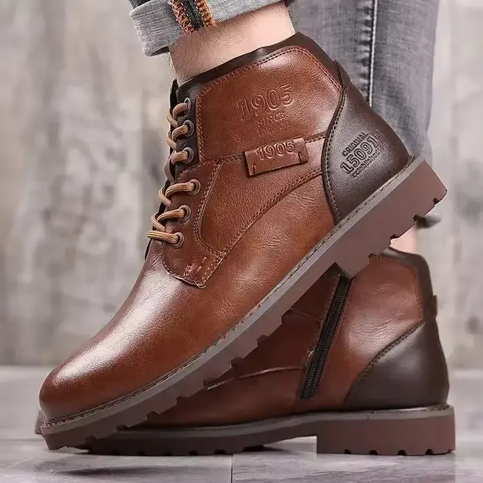 Bottes faites à la main homme vintage à la cheville pour hiver confort et élégance pour randonnée et occasions spéciales