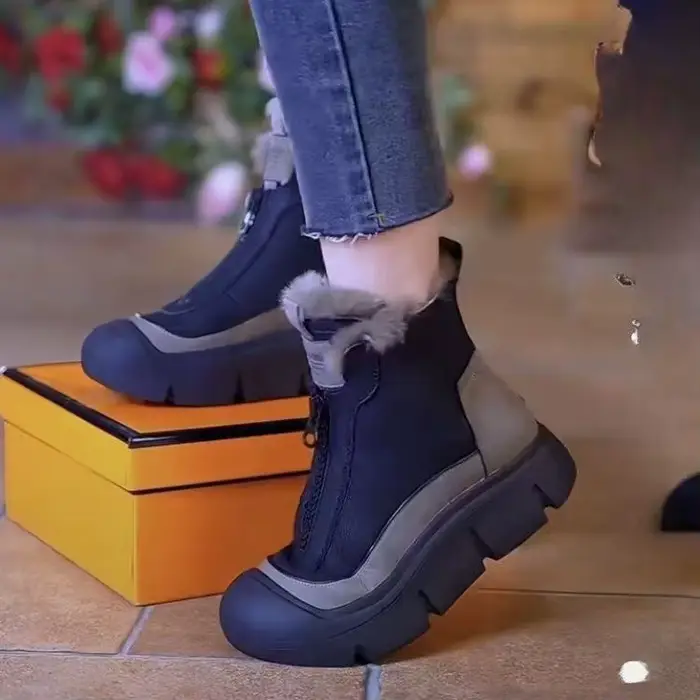 Bottes de neige chaudes pour femmes, nouvelle plateforme imperméable, chaussures décontractées en co