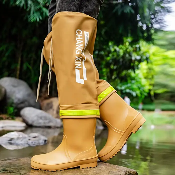 Bottes de pluie pour hommes, bottes de pluie montantes à la mode pour vêtements d'extérieur, bottes 