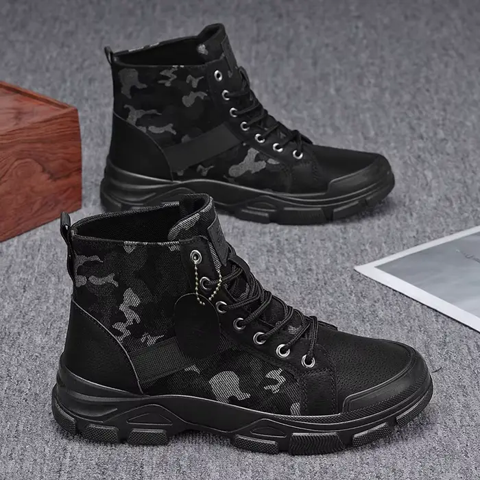 Bottes de combat montantes camouflage pour hommes, 3 couleurs, respirantes, pour la randonnée en ext