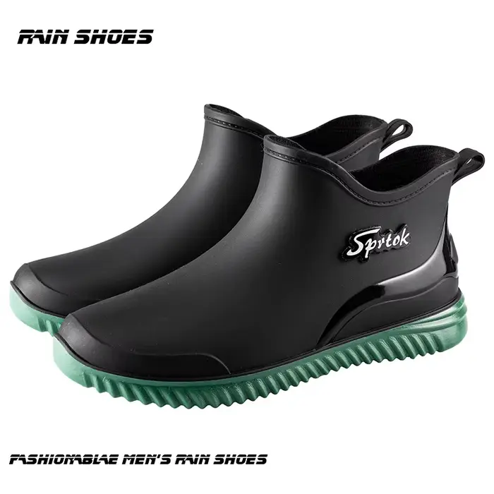 Bottines de pluie à enfiler pour hommes, chaussures imperméables, antidérapantes, résistantes à l'us