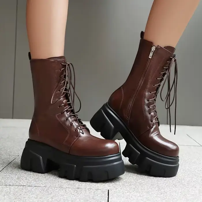 Bottes courtes en cuir argenté style punk pour femmes printemps automne occassions spéciales