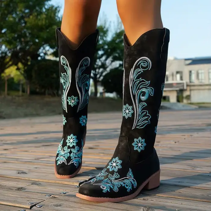 Bottes de chevalier rétro pour femmes