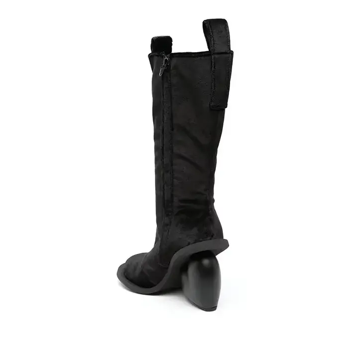 Bottines mi-hautes en cuir véritable pour femmes