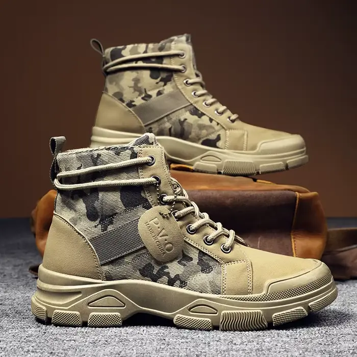 Hommes bottes décontracté en plein air désert bottes automne mode Camouflage à lacets plate-forme ch