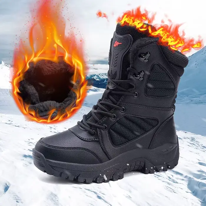 Bottes de neige d'hiver pour hommes chaude antidérapantes pour randonnée pêche et activités en plein air