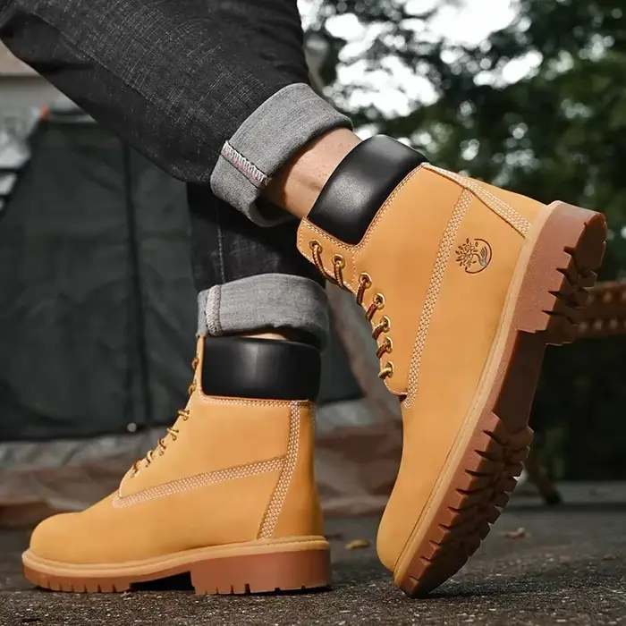 Bottes hautes pour homme style britannique cuir antidérapantes bottes d'extérieur printemps automne confort élégance occaions spéciales