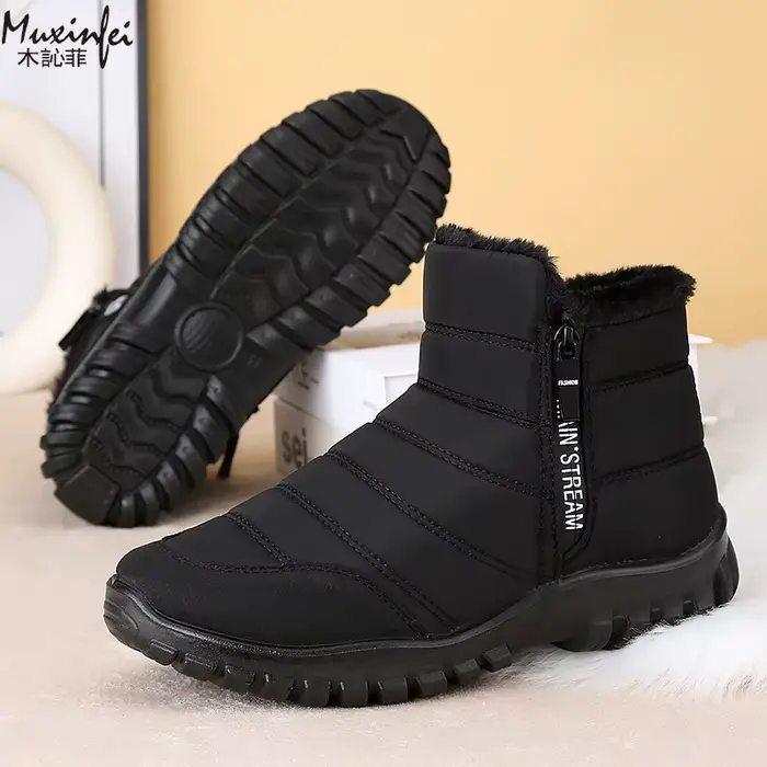 Hiver hommes cheville bottes de neige imperméable chaussures antidérapantes