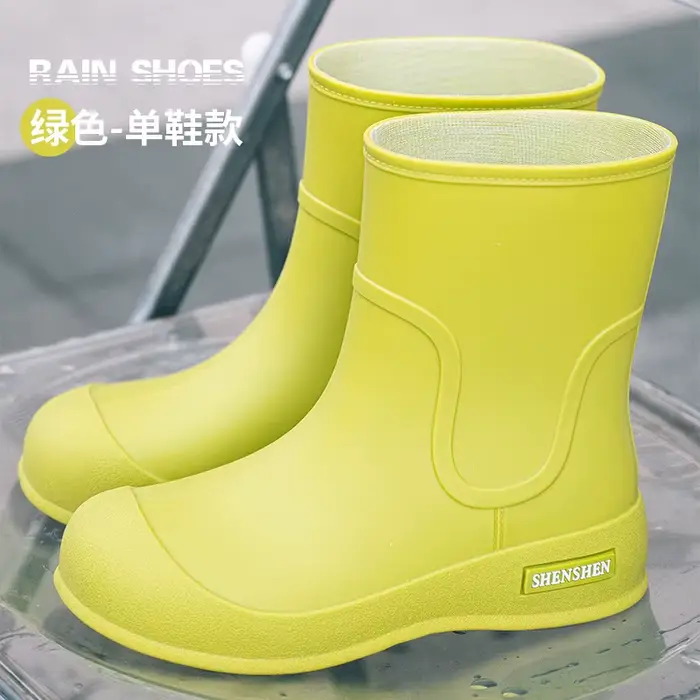 Bottes de pluie tendance pour femmes, pour l'extérieur, mi-mollet, imperméables et antidérapantes, e