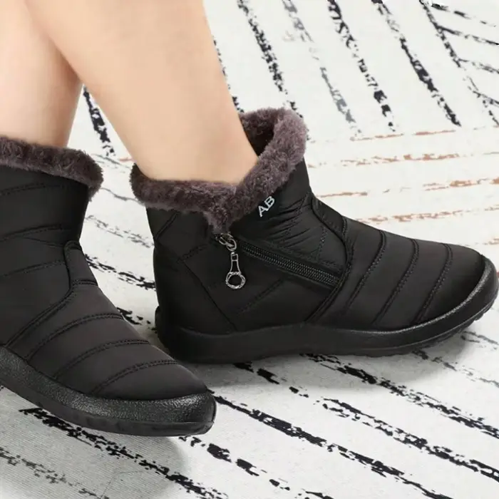 Chaussures pour femmes couleur unie chaud mi-mollet coton bottes