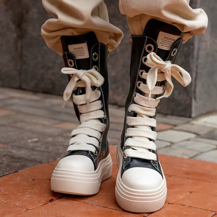 Soldes Exceptionnelles de la Saison : Nouvelles Bottes Montantes à Motif Flamme