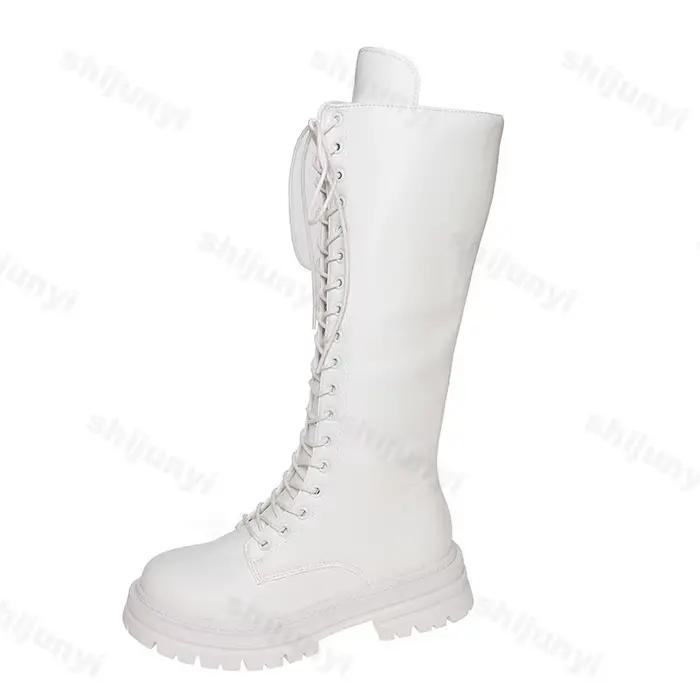 Femmes chevalier bottes plate-forme grosses chaussures mode genou