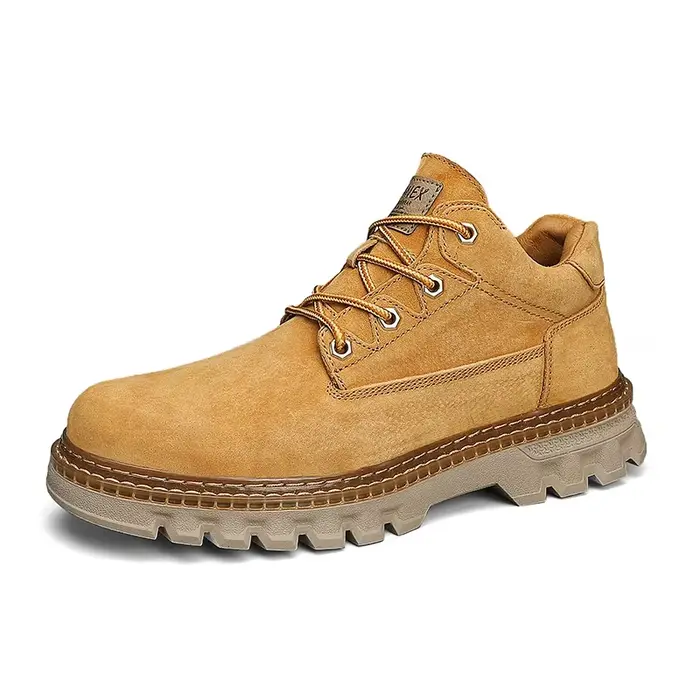 Bottines d'hiver pour hommes, bottes d'extérieur confortables, jaunes, au Design classique, montante